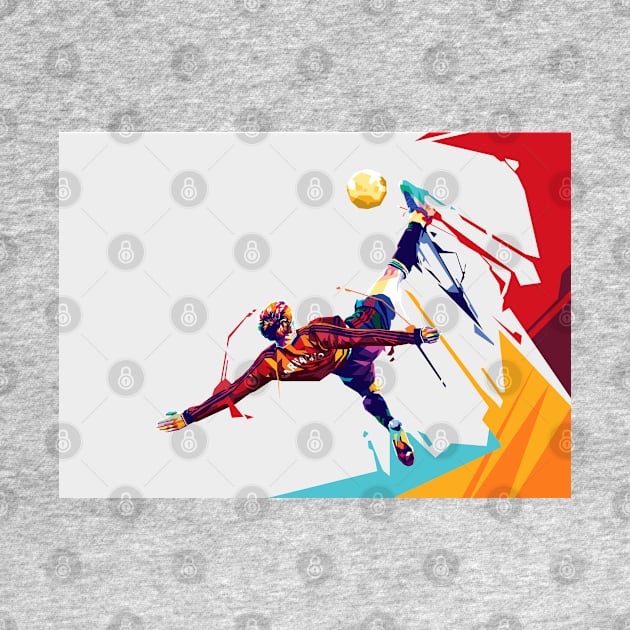 Alejandro Garnacho Bicycle kick Pop Art Illustration by RJWLTG